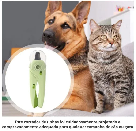 Cortador de Unhas 3 em 1 com Luz LED para Gatos e Cães – Alicate, Lixa e Pente