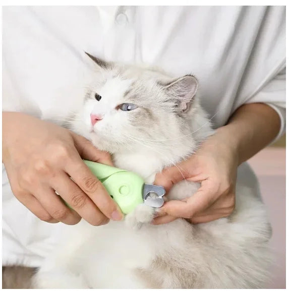 Cortador de Unhas 3 em 1 com Luz LED para Gatos e Cães – Alicate, Lixa e Pente