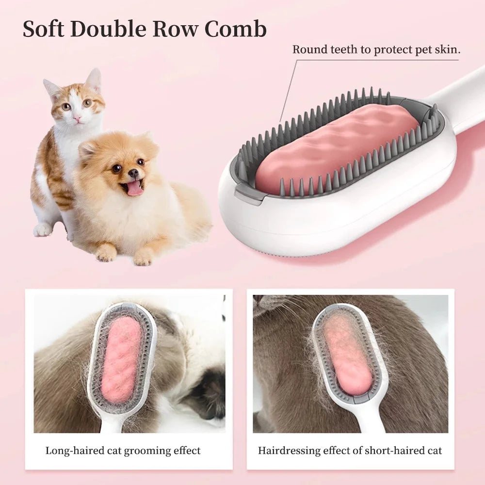 Kit até 3 Escova Removedora de Pelos Pet 2 em 1 Limpa Remove Pelos e Massagem Cachorro e Gato