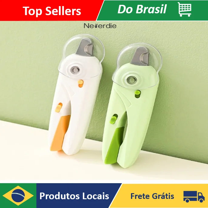 Cortador de Unhas 3 em 1 com Luz LED para Gatos e Cães – Alicate, Lixa e Pente